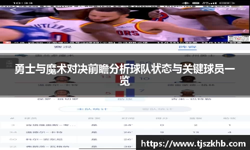 勇士与魔术对决前瞻分析球队状态与关键球员一览