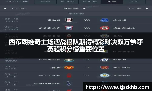 西布朗维奇主场迎战狼队期待精彩对决双方争夺英超积分榜重要位置